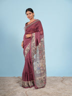 Ragini Madhubani print on Viscose Deep maroon