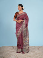 Ragini Madhubani print on Viscose Deep maroon