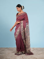 Ragini Madhubani print on Viscose Deep maroon