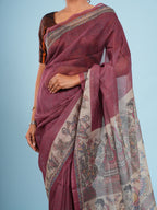 Ragini Madhubani print on Viscose Deep maroon