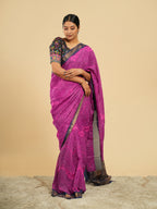 Midnight Jacquard Jamun Saree