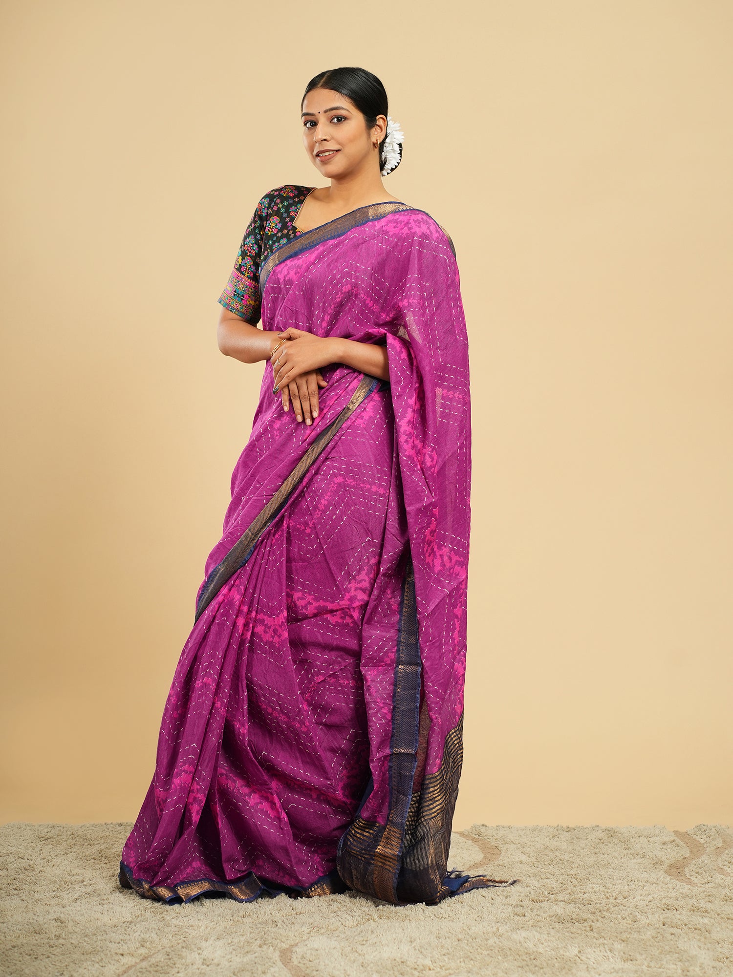 Midnight Jacquard Jamun Saree