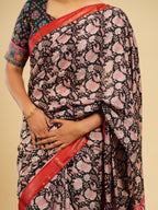 Rose Block Print Modal Saree