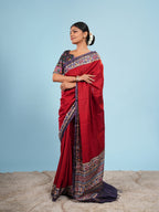 Patola Border Red Saree-Modal