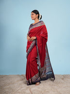 Patola Border Red Saree-Modal