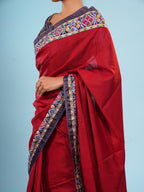 Patola Border Red Saree-Modal