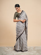 Dhara Modal Bandhni Print Saree Silver Grey