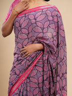 Soft Silk Printed Saree Magenta