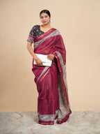 Vanya Viscose Madhubani Saree Deep Maroon
