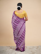 Chanderi Viscose Printed Saree Violet