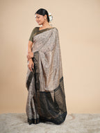 Viscose Pencil Kalamkari Saree Stone Beige