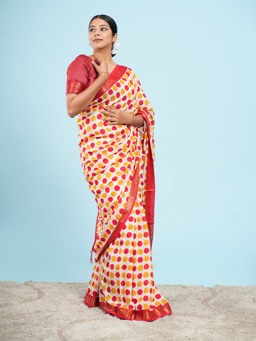 Bindu Polka dot print on Viscose