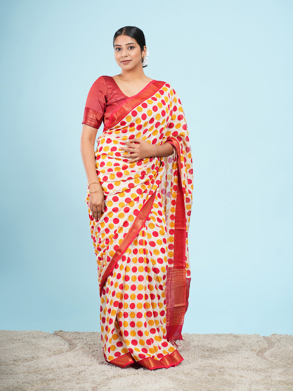 Bindu Polka dot print on Viscose