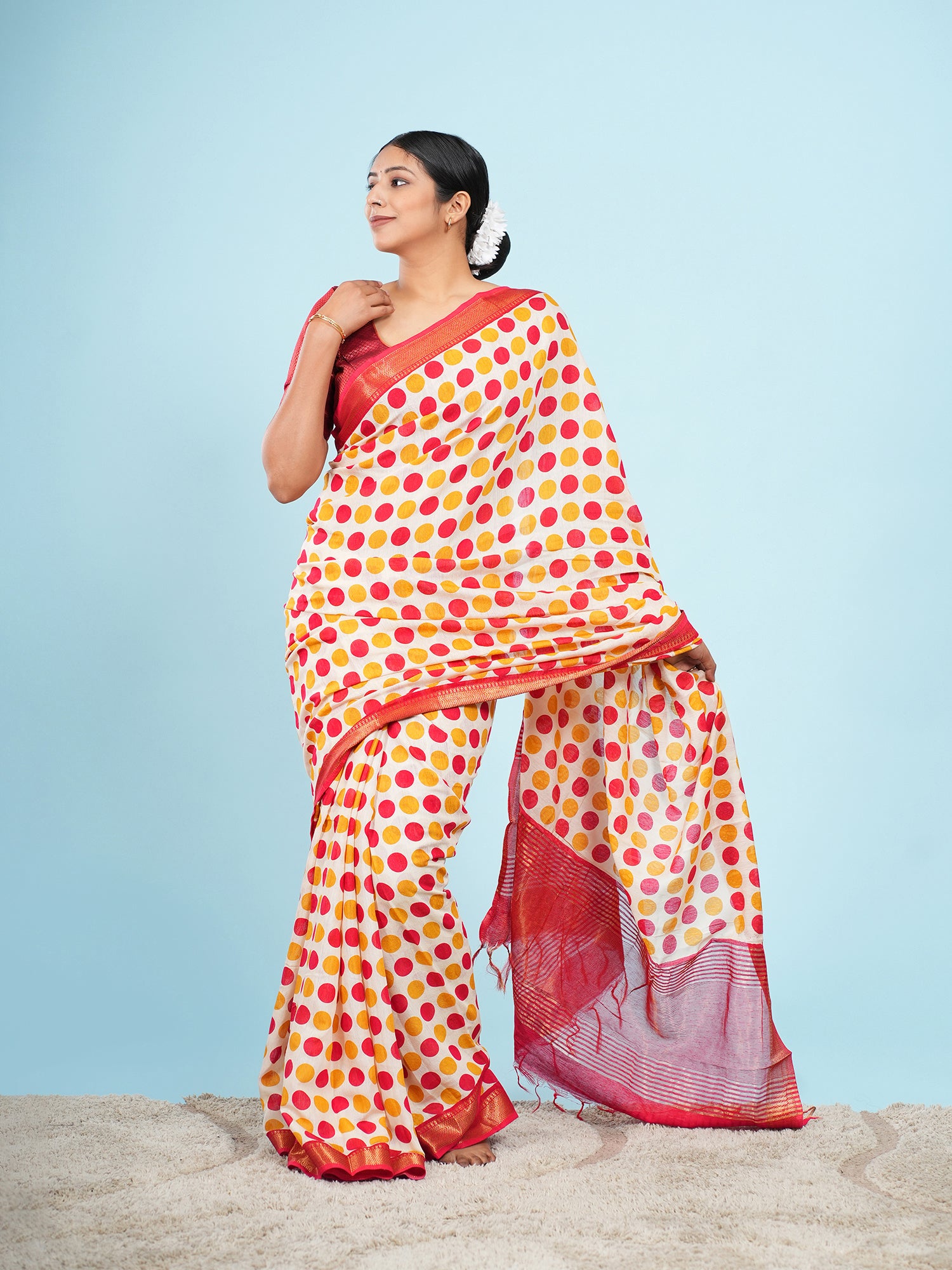 Bindu Polka dot print on Viscose