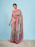 Lahar Bamboo Tissue Silk Saree Blush Stripe