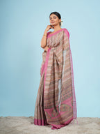 Lahar Bamboo Tissue Silk Saree Blush Stripe
