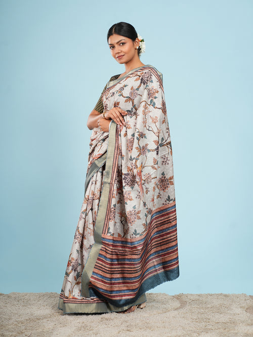 Aritika Self Jacquard Saree Mist Grey