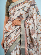Aritika Self Jacquard Saree Mist Grey