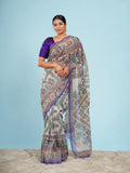 Madhubani Tussar Saree Multicolour Border