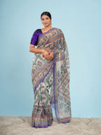 Madhubani Tussar Saree Multicolour Border