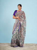 Madhubani Tussar Saree Multicolour Border