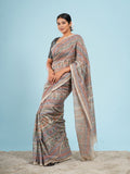 Mati Tussar Madhubani Print Saree Cream