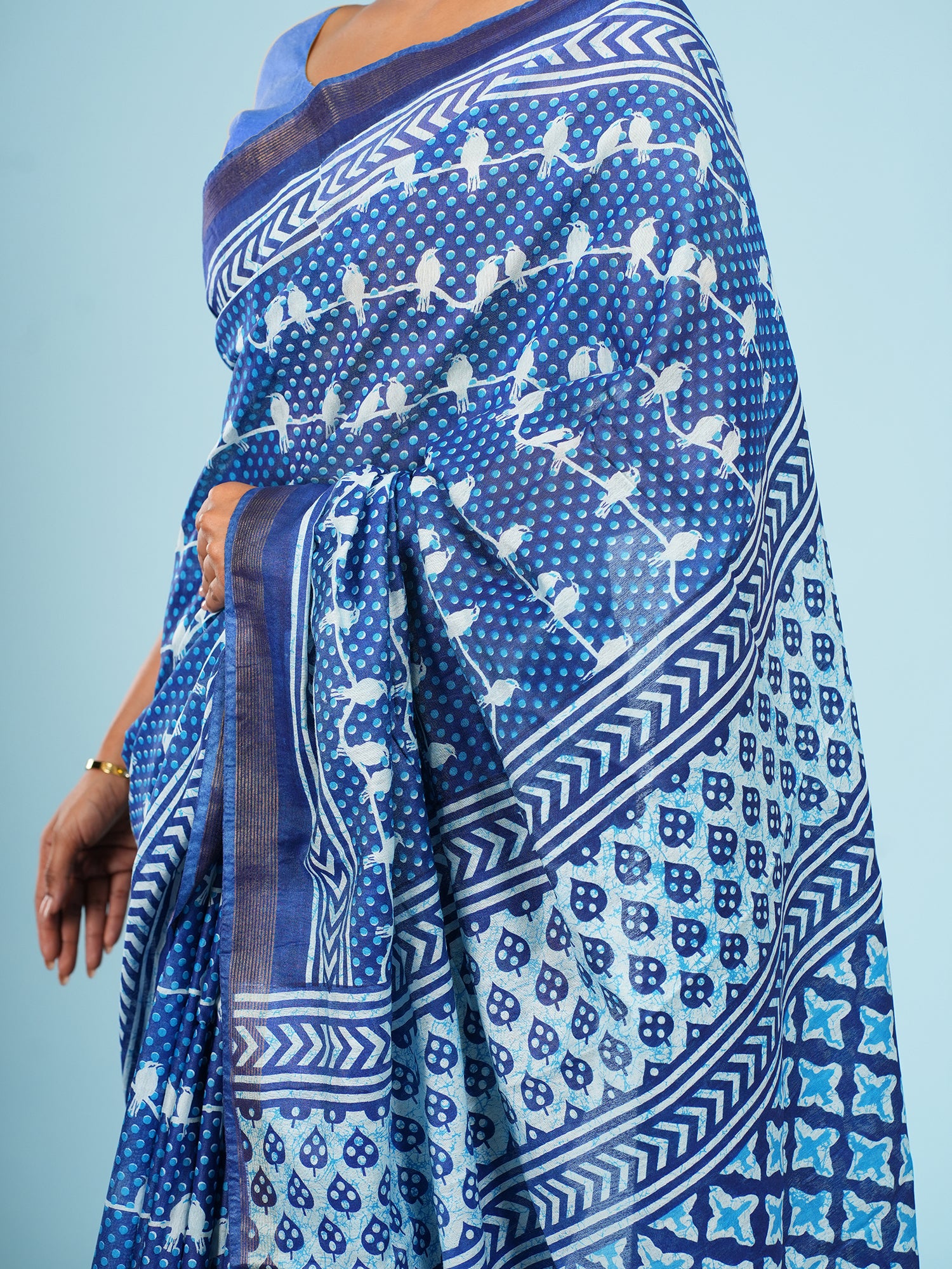 Blue Bird Viscose Printed Saree