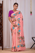 Komal Peach Banana Silk Saree — front view