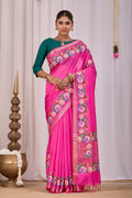 Padma Rani Pink Banana Silk Saree — front view